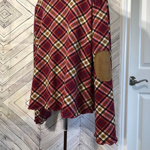 NWT UMgee L TARTAN plaid mock neck knit pullover - Picture 3 of 7